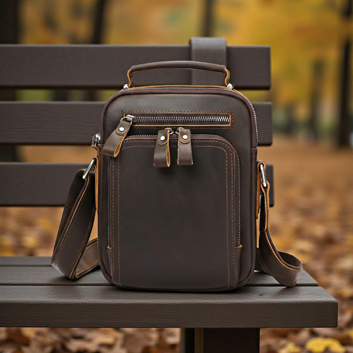 Malá pánska kožená crossbody taška Tommy City SAMUELSON